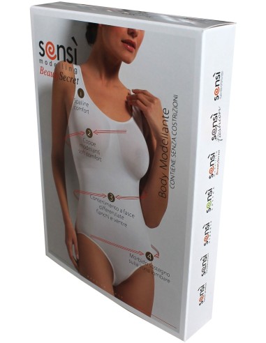 Body Modellante Spalla Larga Donna Microfibra...