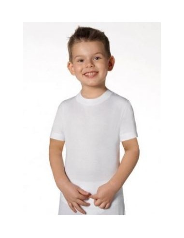 6 Maglie Manica Corta Girocollo In Fresco Cotone Da Bambino Bimbissimi TM62R