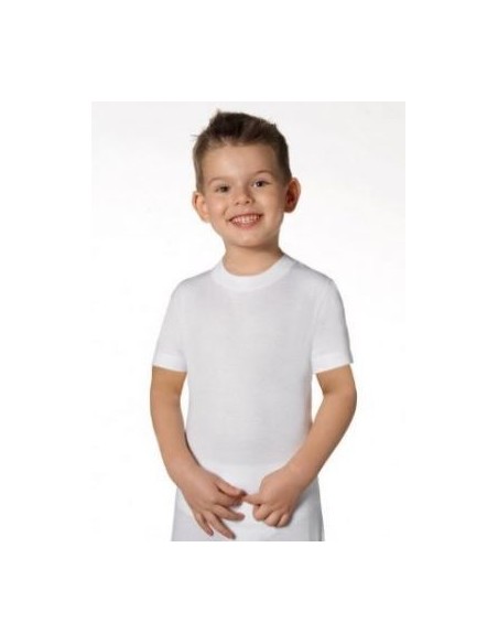 6 Maglie Manica Corta Girocollo In Fresco Cotone Da Bambino Bimbissimi TM62R