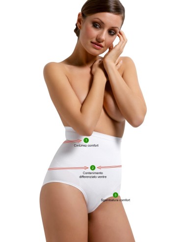 Slip Maxi Modellante Donna Vita Alta Senza Cuciture Sensi CU092L