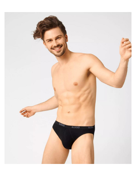 3 Slip Uomo Mini Vita Bassa Cotone Sloggi Basic