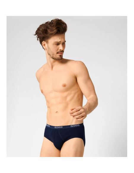 3 Slip Uomo Midi Cotone Elasticizzato Sloggi