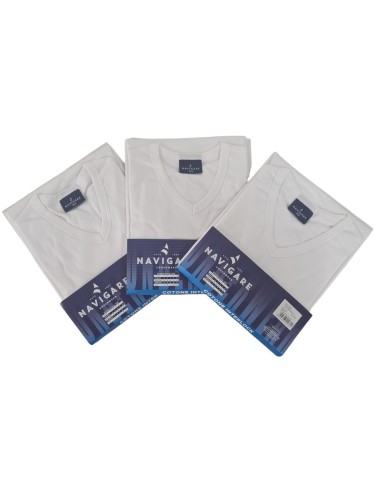 3 T-Shirt Uomo Caldo Cotone Scollo A V Navigare...