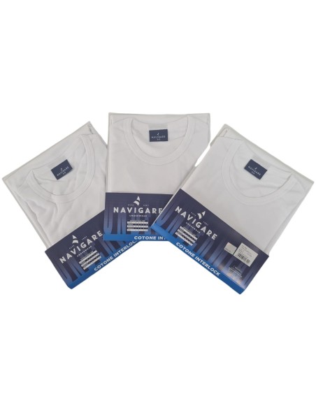 3 T-Shirt Uomo Caldo Cotone Girocollo Navigare 111 Manica Corta