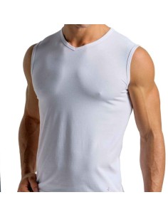 3 T-Shirt Uomo Cotone Elasticizzato Smanicato Scollo A V...