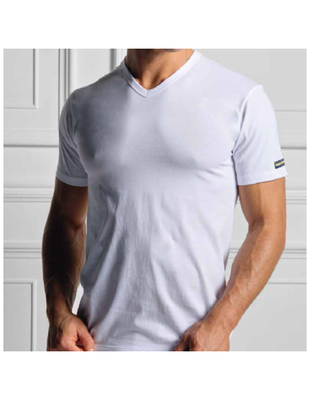 3 T-Shirt Uomo Cotone Jersey Scollo A V Navigare 512 Manica Corta