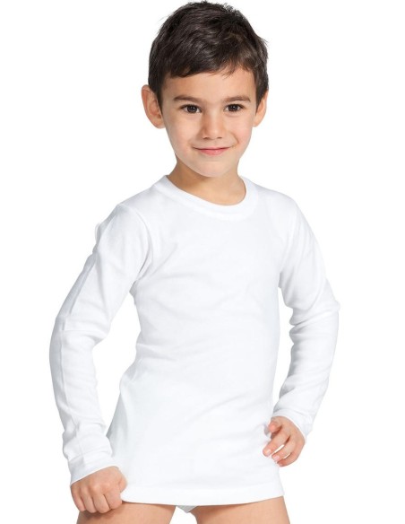 3 Maglie Intime Bambino In Caldo Cotone Manica Lunga Girocollo Mabrat MMBF206