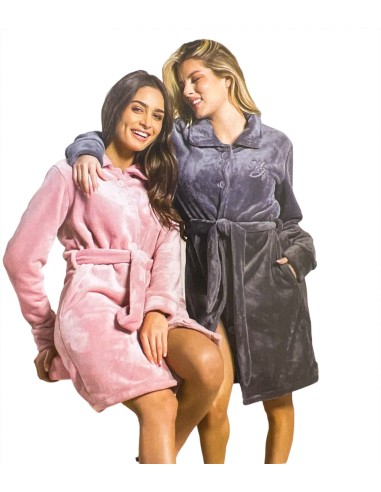 Vestaglia Lunga Da Donna In Morbido Coral Con Bottoni E Cintura Milk And Honey Classy VE0400