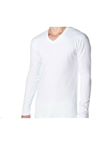 3 Maglie Intime Uomo In Caldo Cotone Interlock Scollo A V Mabrat MMUF274