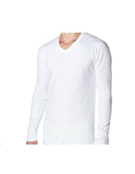 3 Maglie Intime Uomo In Caldo Cotone Interlock Scollo A V Mabrat MMUF274