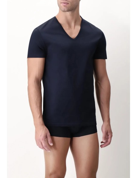 3 Maglie Intime Uomo Caldo Cotone Interlock Scollo a V Mabrat MMUF272BL