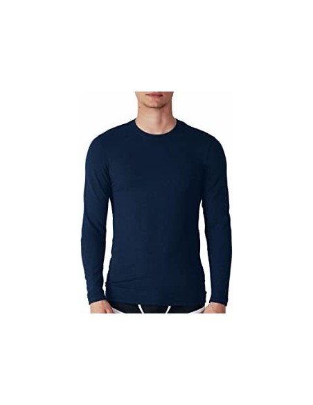 3 Maglie Intime Uomo In Caldo Cotone Interlock Manica Lunga Mabrat MMUF273BL