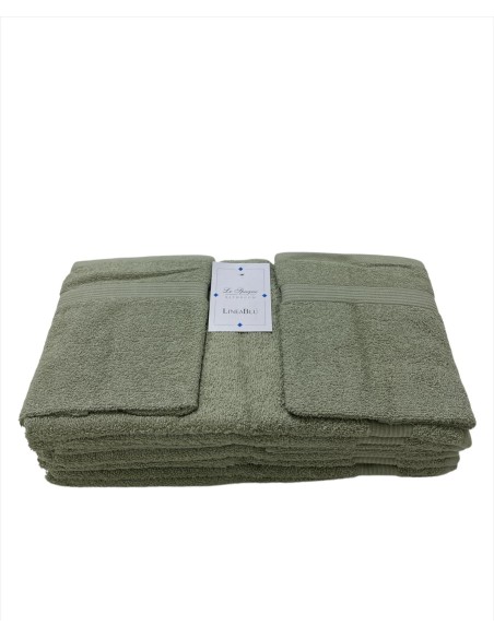 Offerta Set Bagno 12 Asciugamani 6 Viso E 6 Ospite Spugna 500 gr Linea Blu Gold Collection