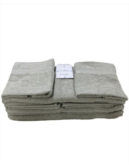 Offerta Set Bagno 12 Asciugamani 6 Viso E 6 Ospite Spugna 500 gr Linea Blu Gold Collection