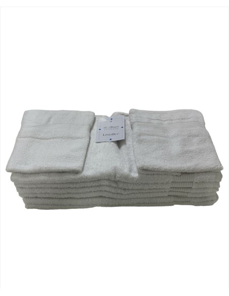 Offerta Set Bagno 12 Asciugamani 6 Viso E 6 Ospite Spugna 500 gr Linea Blu Gold Collection