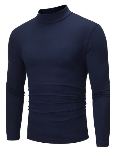 3 Lupetti Uomo Mezzo Collo In Caldo Cotone Interlock Mabrat MMUF279BL