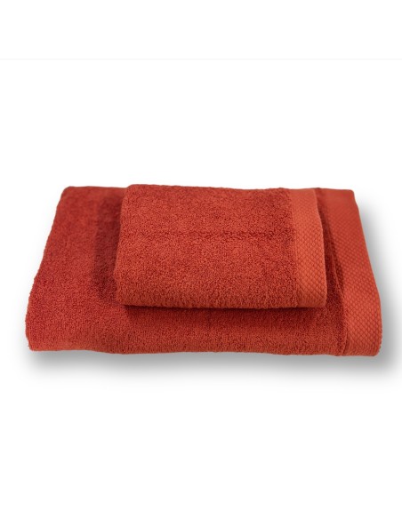 Coppia Di Asciugamani 1+1 Viso E Opsite Spugna 550 Gr In Puro Cotone Linea Blu Venere 1