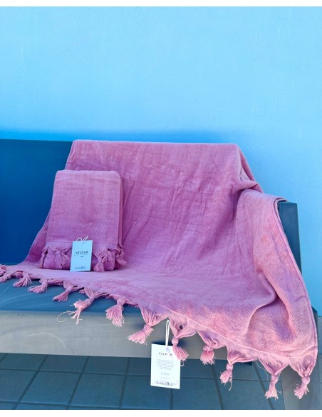 Telo Mare In Spugna In Velluto Con Frangia 90X170 Linea Blu Art. Velour