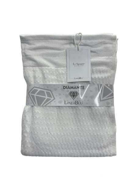 Set Bagno 1+1 Viso E Opsite In Spugna Idrofila 420 g/mq In Puro Cotone Linea Blu Diamante Var.1