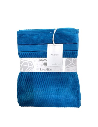 Set Bagno 1+1 Viso E Opsite In Spugna Idrofila 420 g/mq In Puro Cotone Linea Blu Diamante Var.1