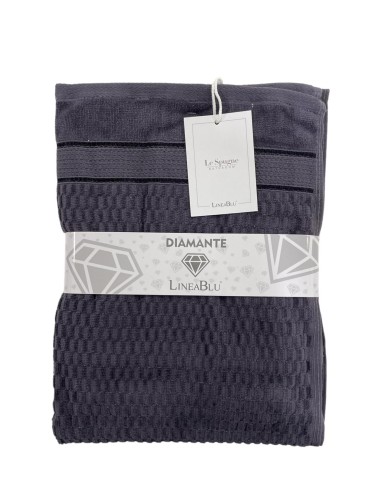 Set Bagno 1+1 Viso E Opsite In Spugna Idrofila 420 g/mq In Puro Cotone Linea Blu Diamante Var.2