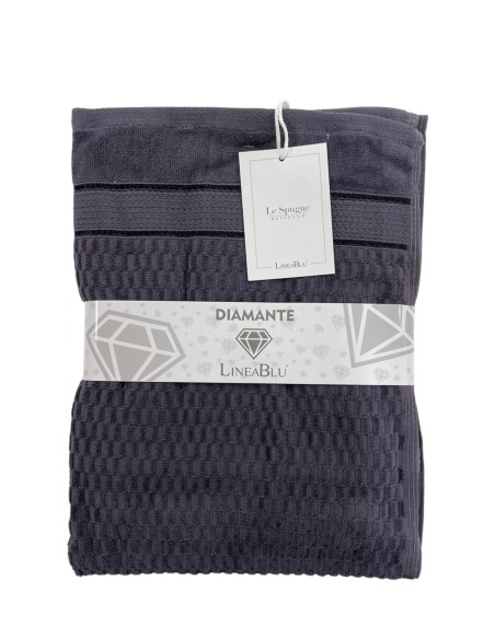 Set Bagno 1+1 Viso E Opsite In Spugna Idrofila 420 g/mq In Puro Cotone Linea Blu Diamante Var.2