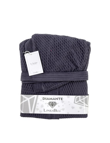 Accappatoio Nido D'ape Con Cintura E Cappuccio Linea Blu Diamante 2