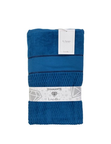 Telo Bagno In Spugna Idrofila 420g/mq 100% Cotone Linea Blu Diamante Var.1