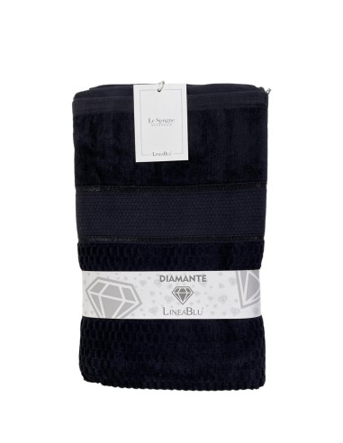 Telo Bagno In Spugna Idrofila 420g/mq 100% Cotone Linea Blu Diamante Var.2