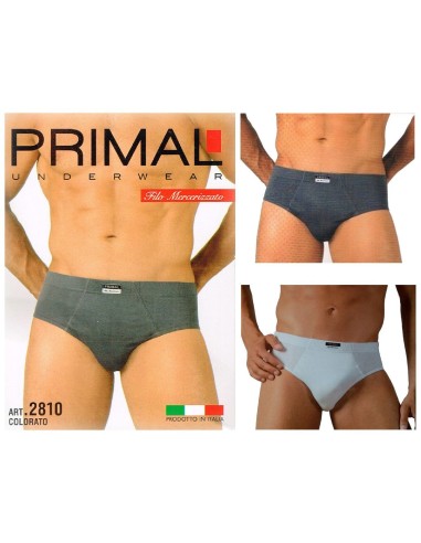 6 Slip Uomo Calibrati In Cotone Mercerizzato Con Elstico Interno Primal Art. 2810