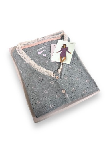 Camicia Da Notte Donna In Caldo Cotone Papalina Sweet Heart CAN250