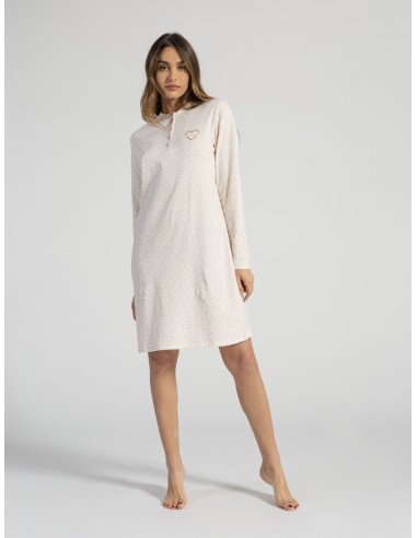 Camicia Da Notte Donna In Caldo Cotone Milk And Honey Leopard Soft CAN244