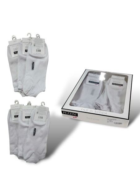 6 Paia Mini Calze Fantasmini Pezzini Unisex Bimbo Bimba In Filo Di Scozia