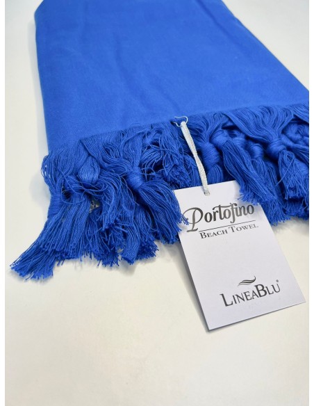 Telo Mare In Cotone Con Frange Linea Blu 90x160 Portofino