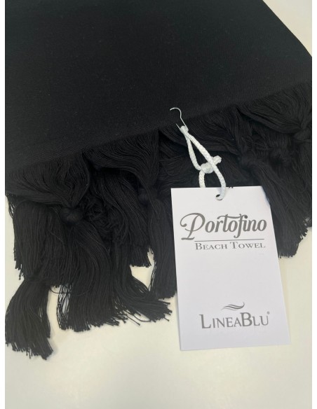 Telo Mare In Cotone Con Frange Linea Blu 90x160 Portofino