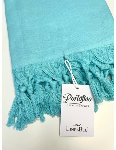 Telo Mare In Cotone Con Frange Linea Blu 90x160 Portofino