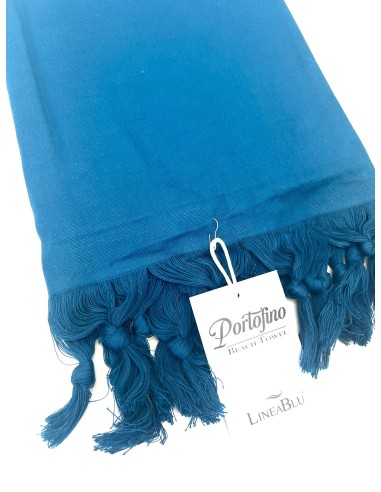 Telo Mare In Cotone Con Frange Linea Blu 90x160 Portofino