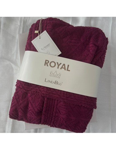 Accappatoio In Spugna Jacquard 100% Cotone 520Gr LineaBlu Royal