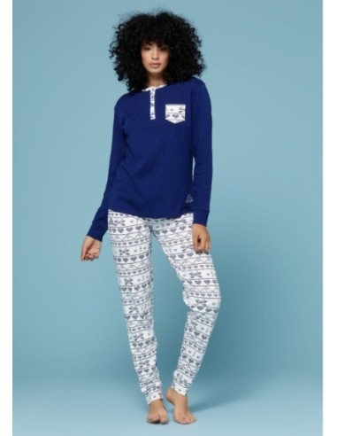 Pigiama Donna In Caldo Cotone Manica E Pantalone Lungo Kappa KWW21375