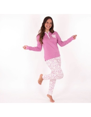 Pigiama Donna In Caldo Cotone Manica E Pantalone Lungo Kappa KWW21375