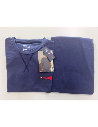 Pigiama Uomo In Caldo Cotone Manica E Pantalone Lungo Papalina Tinta Unita PUO464