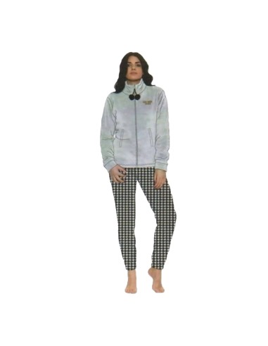 Pigiama Donna In Coral Maniche E Pantaloni Lunghi Con Zip You&Me YM285
