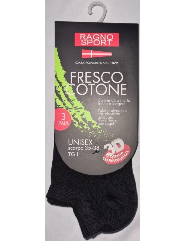 6 Paia Bike Socks Ragno In Cotone Elasticizzato 09583G Girocaviglia