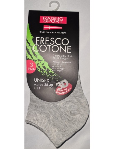 6 Paia Bike Socks Ragno In Cotone Elasticizzato 09583G Girocaviglia
