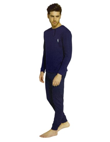 Pigiama Uomo In Cotone Manica E Pantalone Lungo Papalina PUM275