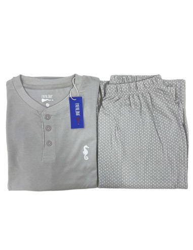 Pigiama Uomo In Cotone Manica E Pantalone Lungo Papalina PUM275