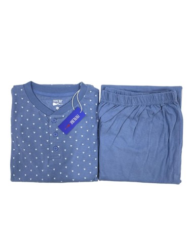 Pigiama Uomo Calibrato In Cotone Manica E Pantalone Lungo Papalina PUC156