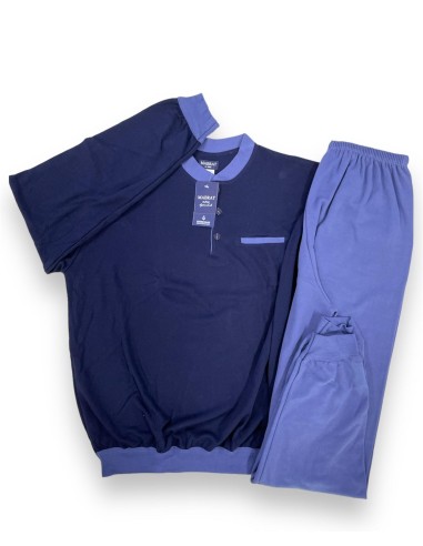 Pigiama Uomo Calibrato In 100% Caldo Cotone Manica e Pantalone Lungo Mabrat MPUF02S