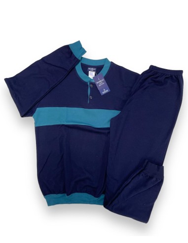 Pigiama Uomo In 100% Caldo Cotone Manica e Pantalone Lungo Mabrat MPUF04