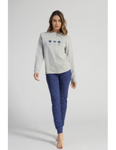 Pigiama Donna In Caldo Cotone Papalina Shining Stars PD1287